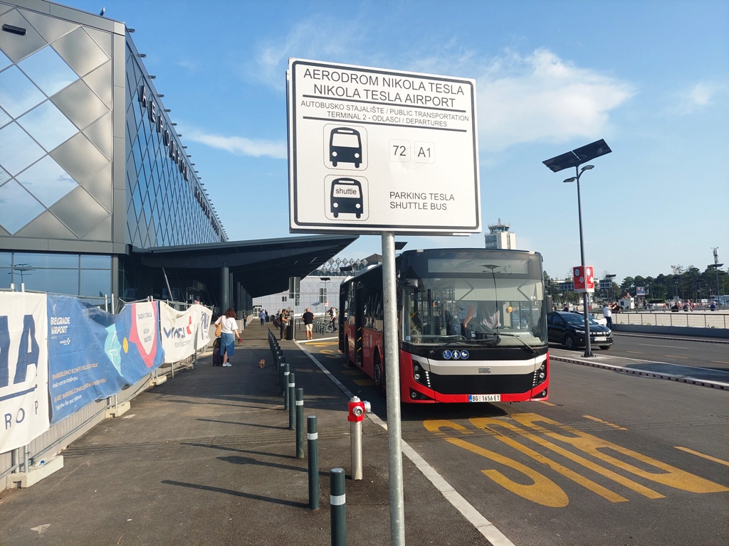 nikola tesla belgrad airport bus stop departures level